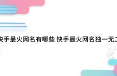 快手最火网名有哪些 快手最火网名独一无二个性